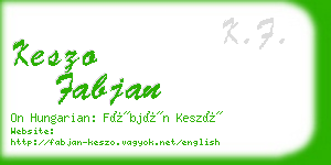 keszo fabjan business card